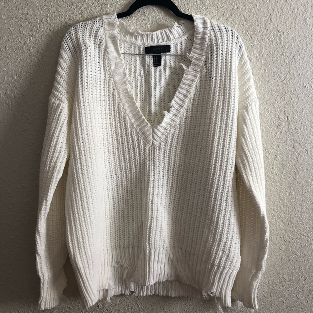 Oversized distressed sweater